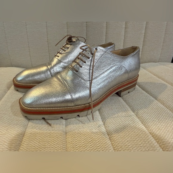 Christian Louboutin Silver Leather Women's Flats - Picture 4 of 15